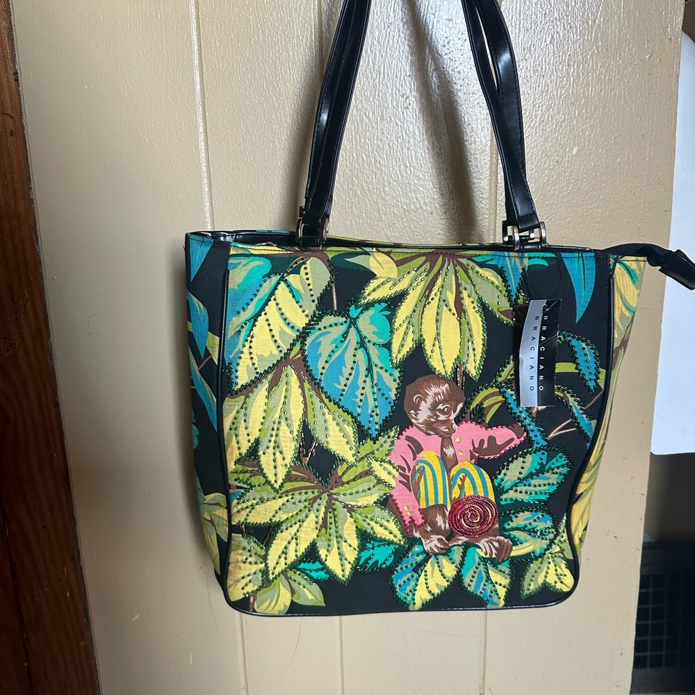 Braciano Black and Yellow Tote Bag Stylish and Versatile